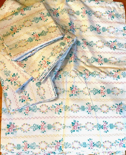 Bettwäsche DDR Blumenmuster UNBENUTZT vintage Ostalgie 6-teilig BW /P4.12/1
