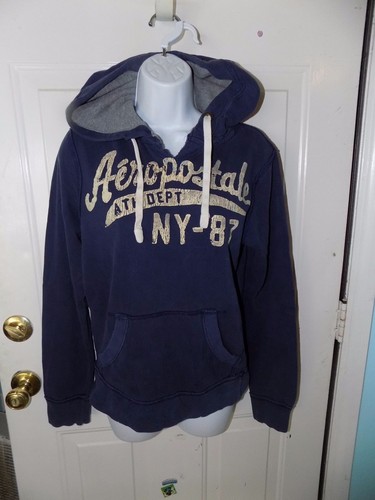 Blue Pullover Hoodie Sweatshirt Size 