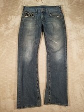True Religion Straight Leg Jeans Men’s Tag 32 Fits 34x32 USA Made See Pics