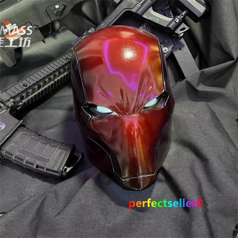 Red Hood Red Helmet 3D Print Led Eyes Pale Rider Cosplay Mask Halloween Collect - Image 4 of 4