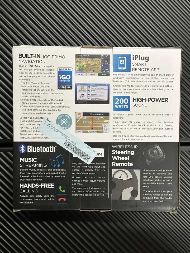 6.2 Navigation AV DVD Receiver Dual Tech XNAV267BT - Touchscreen - New Open Box - Image 3 of 4