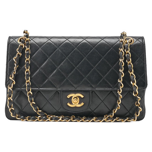 Chanel Lambskin Matelasse Straight Flap Tan Lock Double Chain Shoulder Bag r0_06