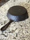 Wagner #3 Hammered Cast Iron Skillet, Unmarked Vintage 1950s, sits flat