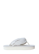 RICK OWENS DRKSHDW White Frayed Edge Thong Sandals New & Authentic