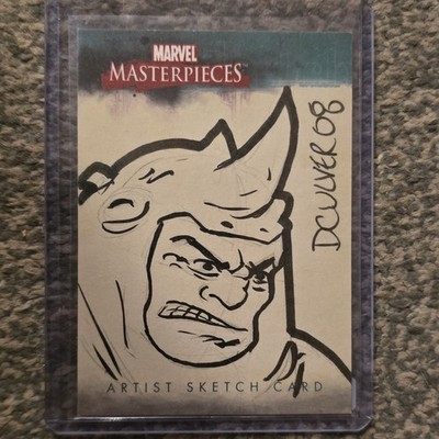2008 Marvel Masterpieces RHINO Skizzenkarte 1/1 von D. Culver
