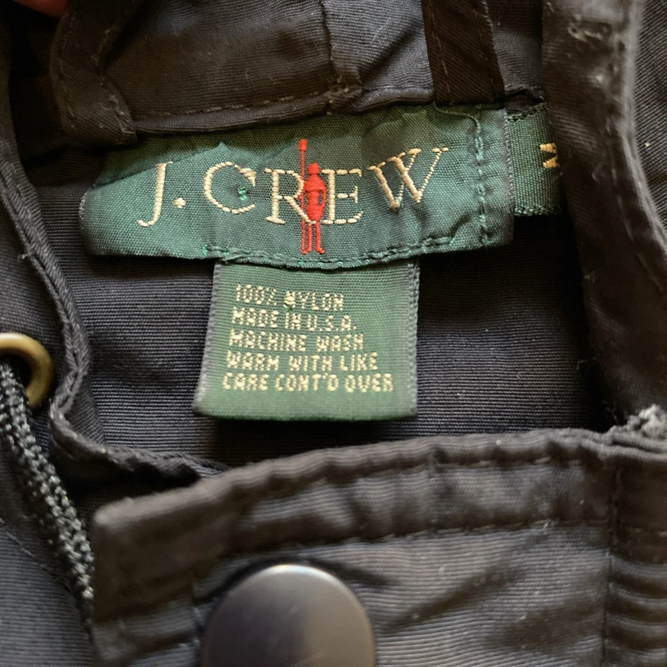 J.CREW Oarsman Men's Black Anorak Pullover Jacket Hooded 1/2 Zip Made In USA - Image 4 of 4