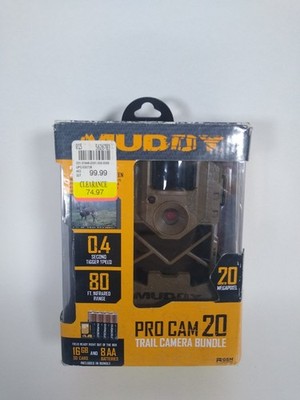 Muddy Pro Cam 20 Trail Camera Bundle, 80 Ft. Infrared Range.  Tested Works.