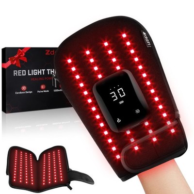 Zdatt Cordless Red Light Therapy Gloves for Hand, 360°Full 10.5 x7 , Black 