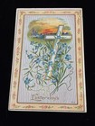 1910 E. Nash Holiday Postcard Easter Joys Embossed Gold Trimmed Cross Flowers — photo 1
