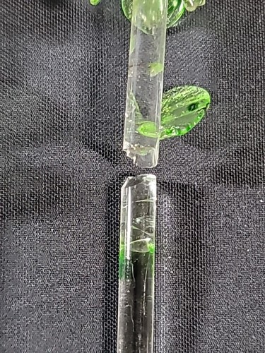 Lot of 6 Crystal Glass Red Rose Clear Green Stem 8” One Broken Piece 4 Repair - Picture 5 of 11