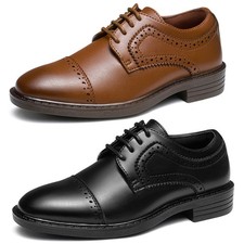 GINNI Boys Kids Brogue Oxfords Toddler Youth Dress Shoes Wedding Church Uniform