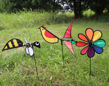 Juego de 3 WINDMIL SPINNER PATIO JARDÍN PATIO DECORACIÓN Maceta, Gallo, Abeja