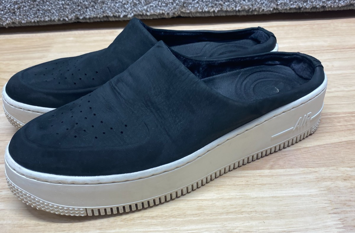 SAOLA Nike Air Force 1 Lover XX Premium Nero Donna Taglia 10 Mule Sneakers Suola Off White