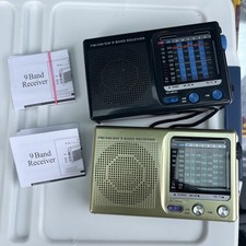 2 Portable Full Band Stereo FM / AM / SW 1-7 Radio World Receiver KK-9 WORKS