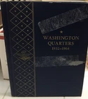 1932-1963 Washington Quarters 90% Silver Circulated Lot of 46 Coins With Album