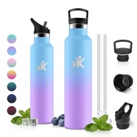 Trinkflasche Edelstahl 1L, Vakuum Isoliert, Bpa-Frei, Auslaufsicher, Sport, Yoga
