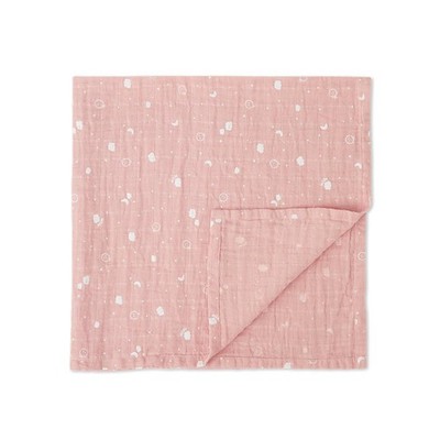MORI Musselin Wickeltuch Blush Baumwolle 110 x 110 cm atmungsaktiv L,