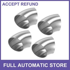 4pcs Od 2.5 Inch 45 Degree Ss304 Stainless Steel Exhaust Elbow Pipe For Car