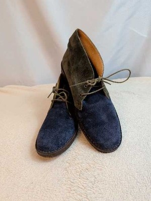 Ralph Lauren Desert Boots Suede Chukka Navy Green Mens 10.5 D Made In Italy