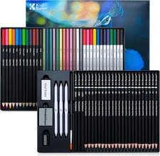 70 PCS Art Supply Drawing Set, Pro Art Supplies with Tutorial,Colored, Graphite,