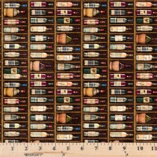 Cork Barrel Wine Bottle Stripe 31170 X Fabric By half yard continuous cut