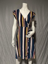 Superfoxx Color Block Striped Wrap Maxi Dress / Swim Coverup Size XS