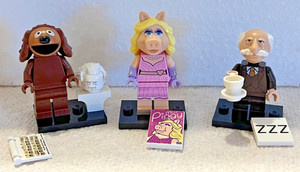 Lot of 3 LEGO 71033 -The Muppets -Miss Piggy, Rowlf, Waldorf Free Ship