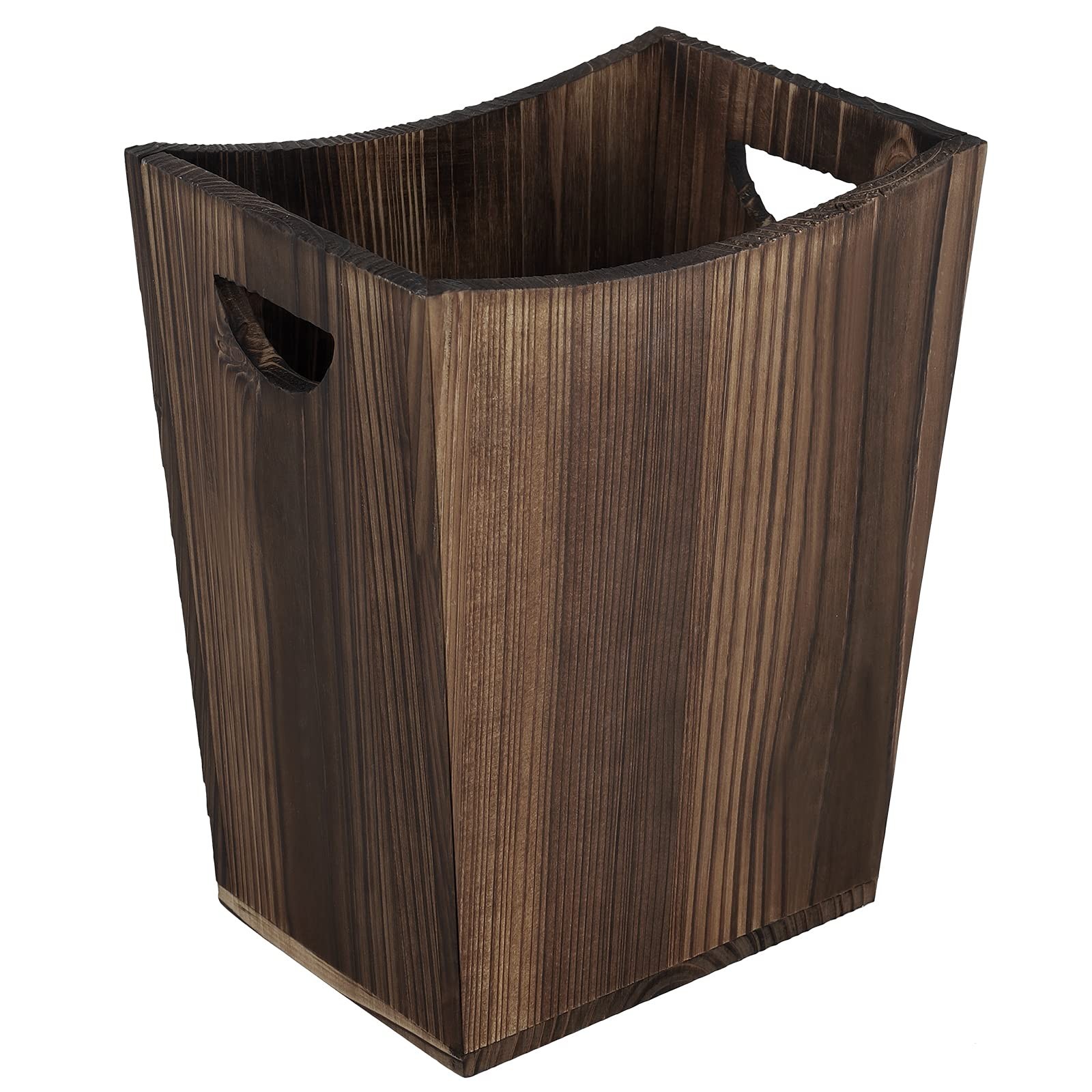 ETELI Wood Waste Basket Small Trash Can for Office Rectangular Trash Can Deco...