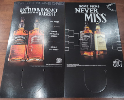 (Lot of 2) Jack Daniels Whiskey Liquor Store Advertising Display Sign, Old No. 7