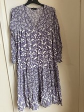 Floral Maxi Dress - Purple & White - ACTUEL gdg XL - Flattering Fit!