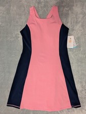 *SALE50% ZELOS Sport Tank Athletic Dress High Impact Built-In Bra Sz M Pink/Navy