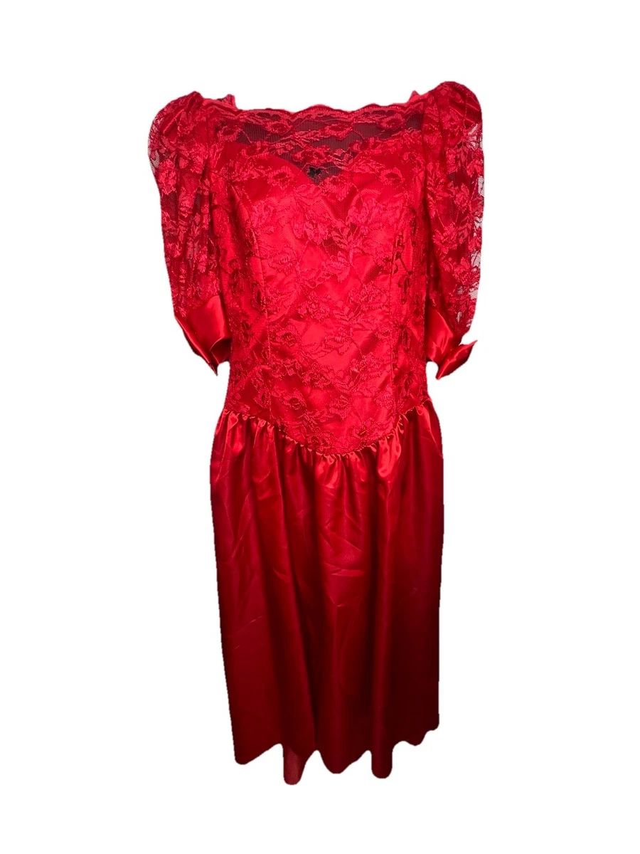 Red Satin Formal Vintage Dresses for Women for sale | eBay