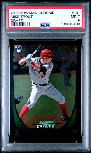 2011 Bowman Chrome Draft Mike Trout #101 Rookie RC Baseball Card PSA 9 Mint