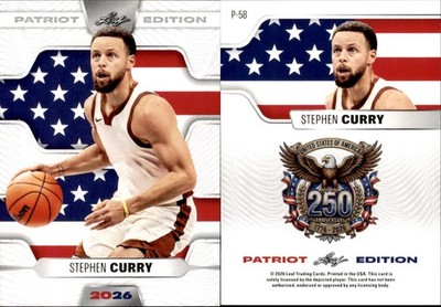 2026 LEAF 250TH ANNIVERSARY PATRIOT EDITION STEPHEN CURRY P-58 BASKETBALL