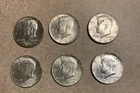1964 Silver Kennedy Half Dollar Lot of 6 Coins