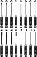 Rc Tool Kit Hex Screw Driver Repair Set for RC Car Boat Black, Silver 