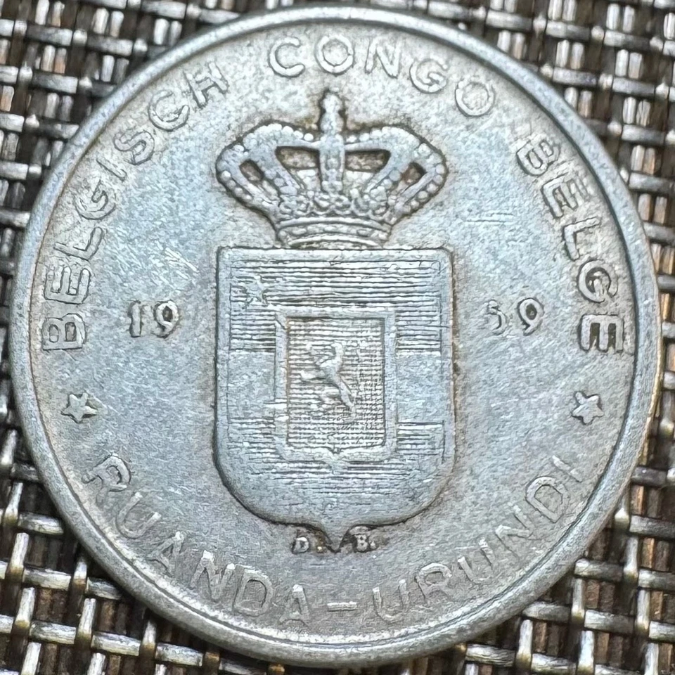 PIECE DE 5 FRANCS CONGO BELGE 1959 ALUMINIUM (1314) RUANDA URUNDI - Photo 2/2
