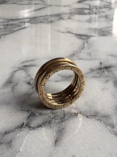 AUTHENTIC BVLGARI B.ZERO1 THREE BAND RING 18CT GOLD 750 SIZE L½ 8.60G HALLMARKED