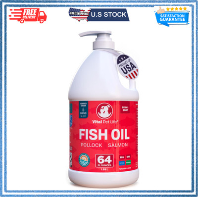 Fish Oil for Dogs - Healthy Skin & Coat, Salmon, Pollock, All Natural Supplement