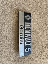 Renault 5 Gordini Rear Tail Gate Badge rare vintage collectible 
