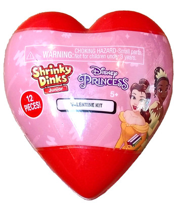 Disney Princess Shrinky Dinks Junior Valentine Kit For Kids. 12 Pieces. New