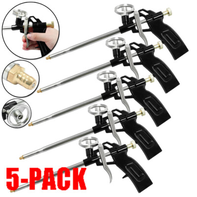 5pc Pro PU Foam Gun NIB Expanding Spray Applicator New & Improved Adapter Basket