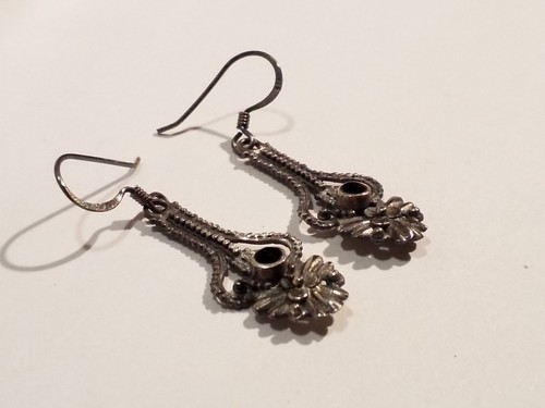 VTG White Rabbit Sterling Silver Black Onyx Earrings Crafted In Bangkok Thailand - Picture 11 of 12