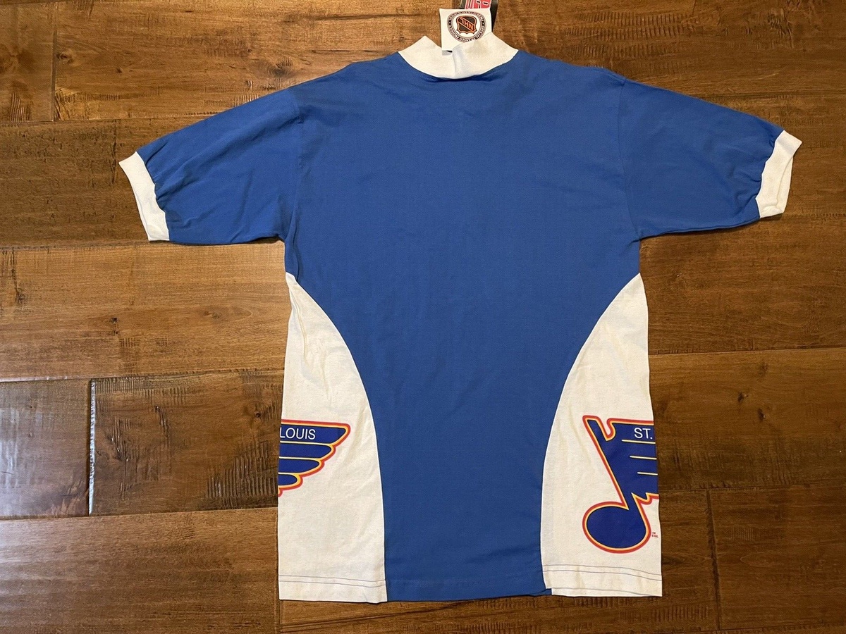 Vintage St Louis Blues NHL Hockey 1/4 Zip Short Sleeve Shirt