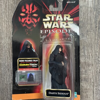 Star Wars Darth Sidious Episode NIP CommTech Chip Talking Toy Action  Figure
