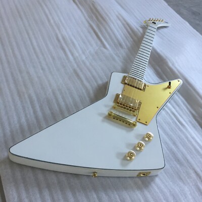 Antique White Lzzy Hale Explorer Electric Guitar Gold Hardware Fixed bridge