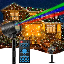 Christmas Projector Lights Outdoor, 3 Colors RGB Christmas Laser Lights Outdoor