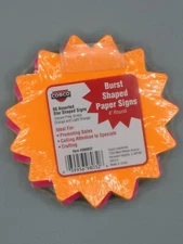 (60 Pack) Blank 4” Solid Color Burst Price & Sale Retail Signs Assorted Colors