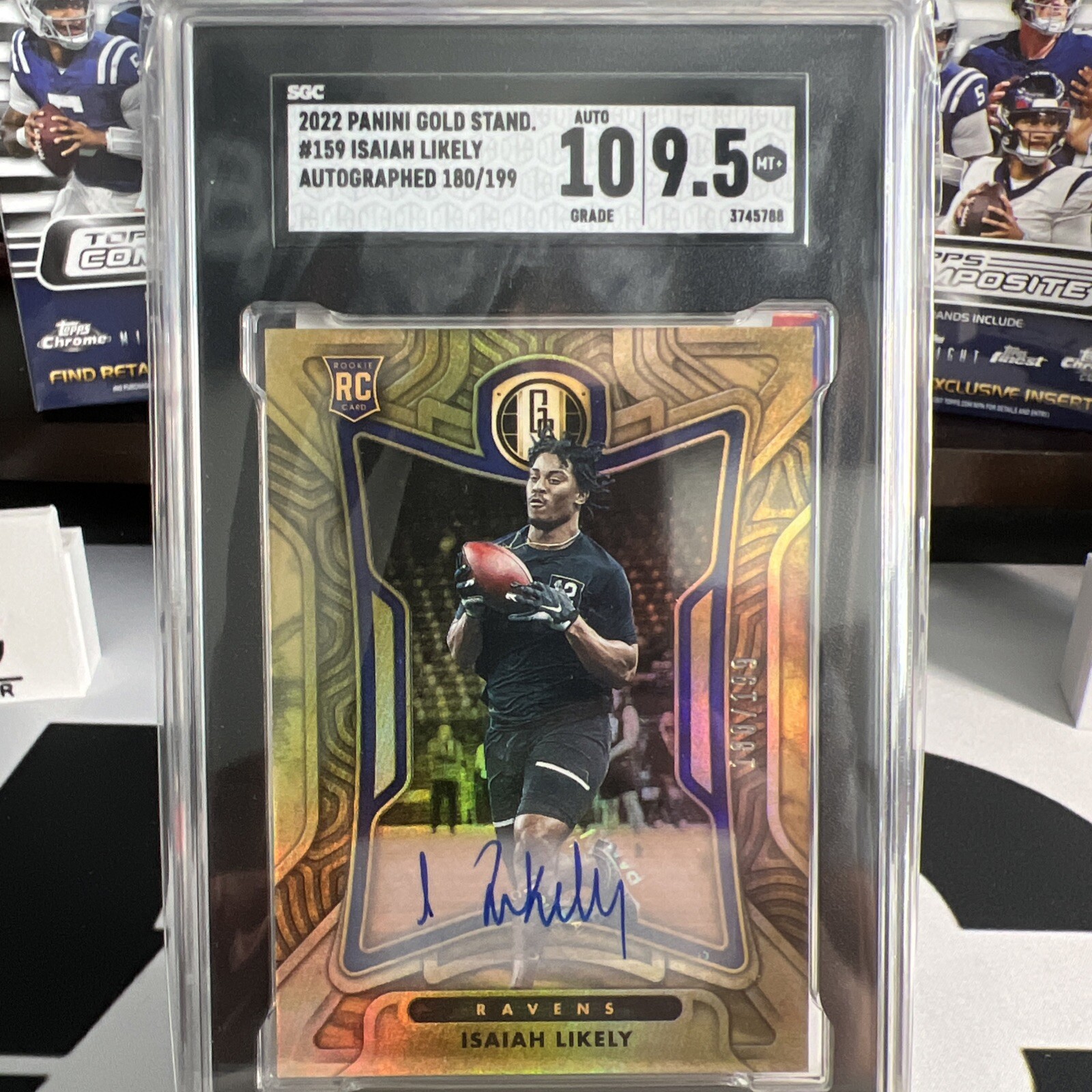 2022 Gold Standard Rookies /199 Isaiah Likely #159 SGC 9.5 Mint+ Rookie Auto RC