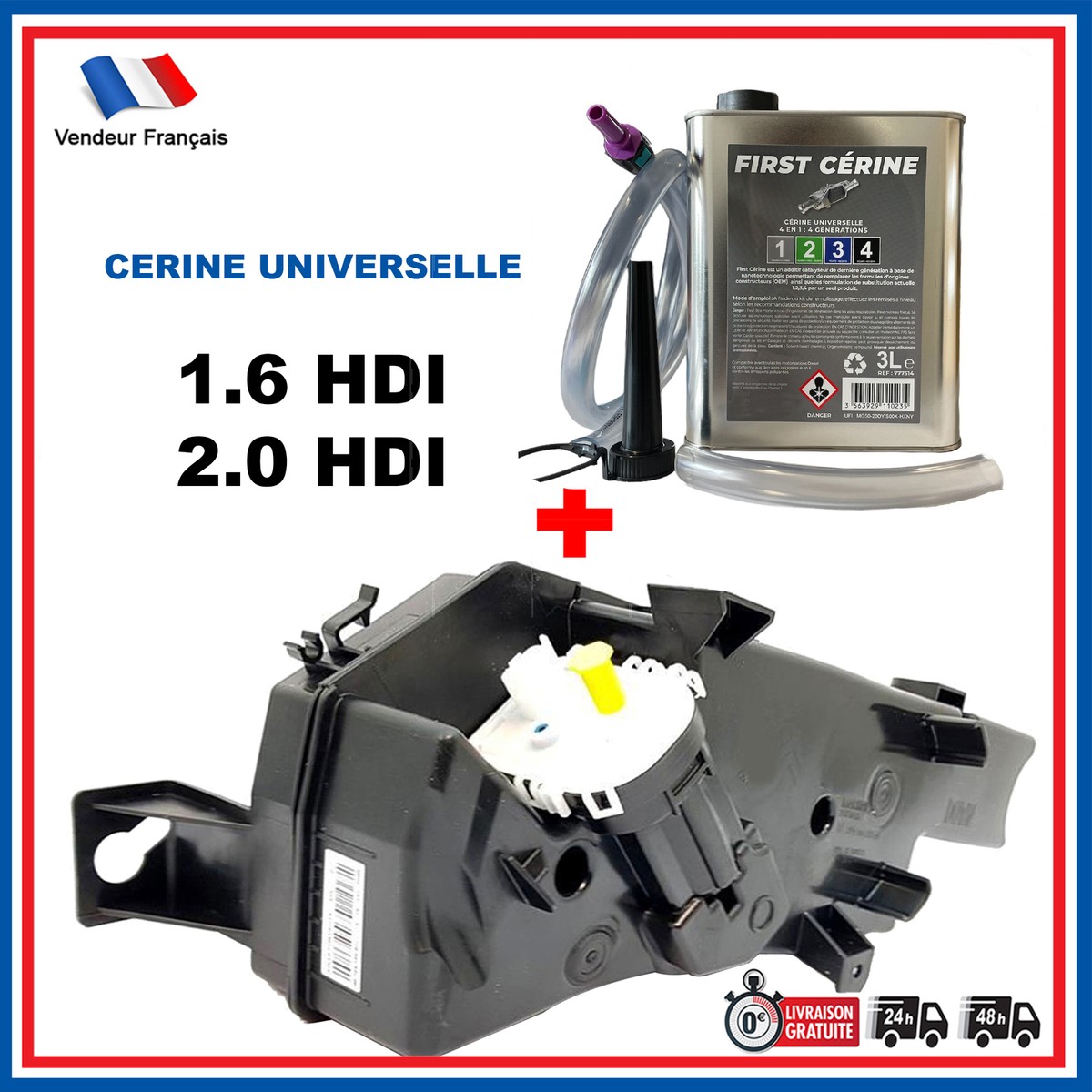 Pompe Réservoir Filtre DPF Additif Carburant 9672419980 - Compatible Peugeot 5008, Partner II, Citroën Berlingo II, C4 Picasso, DS5 1.6/2.0 HDI